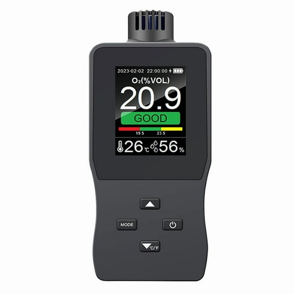 A8 Handheld Digital Oxygen Detector Air Oxygen Concentration Alarms Value USB Rechargeable 2.8inch TFT Color LCD Screen