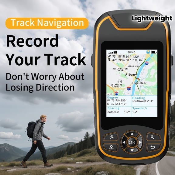 A8 Handheld GPS For Hiking, Lightweight And Handheld Navigator, Button-Operated Handheld With USA And Worldwide Map, Multi-GNSS Support, 3.2" Sunlight Readable Screen