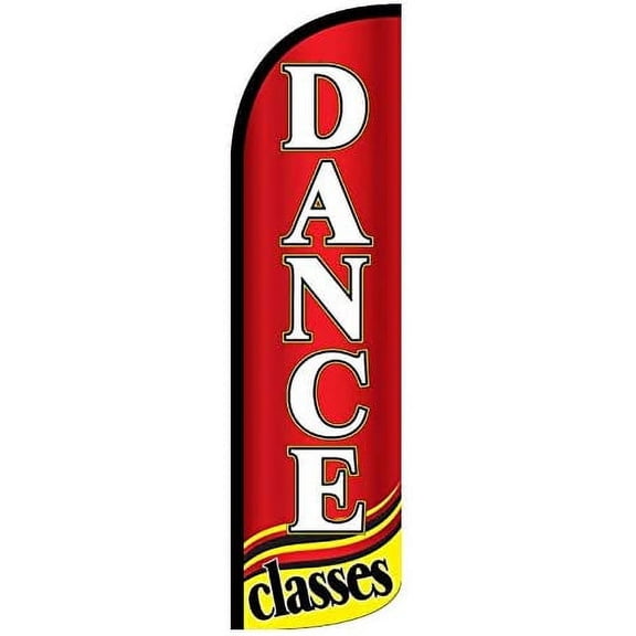 A80 DANCE CLASSES Windless Swooper Flag Feather Banner Sign 3x11.5 Ft (Flag Only)
