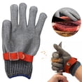 thumbnail image 1 of A9 Cut Glove Grade Stainless Wire Mesh Metal Gloves Cutting Gloves for Kitchen Meat Cutting Shucking Fish Fillet, Red1, 1 of 9