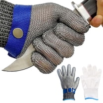 A9 Cut Resistant Glove, Food Grade Stainless Steel Wire Mesh Metal Gloves, Knife Cutting Gloves for Kitchen, Butcher Meat Cutting Oyster Shucking Fish Fillet