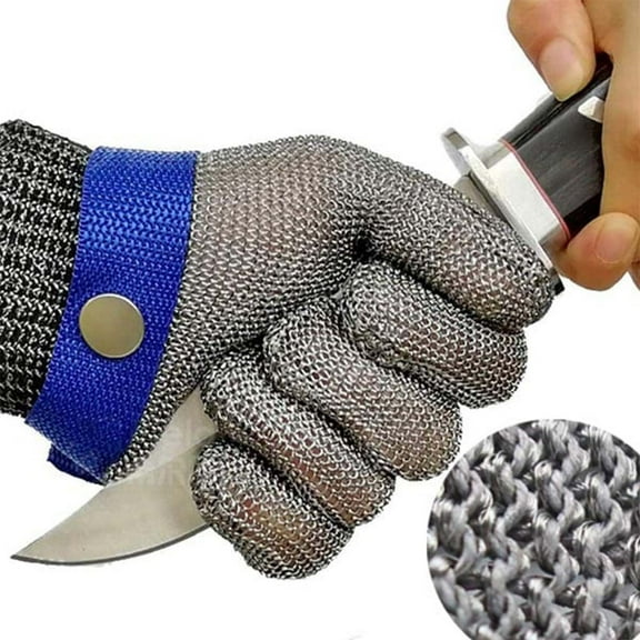A9 Cut Resistant Glove, Food Grade Stainless Steel Wire Mesh Metal Gloves, Knife Cutting Gloves for Kitchen, Butcher Meat Cutting Oyster Shucking Fish Fillet
