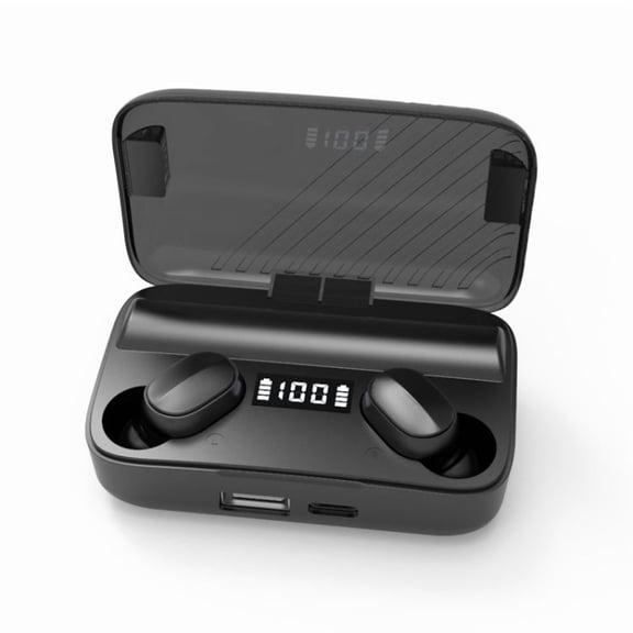 A9 TWS CVC8.0 and DSP Dual Noise Cancelling Bluetooth Earphone with Magnetic Charging Box & LED Digital Display, Support Touch & HD Call & Siri & Power Bank, A9