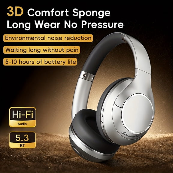 A901 Wireless Over-Ear Headphones: High-Fidelity Sound Quality, Stylish Design, BT5.3, TF Card Support, Bluetooth & Wired Modes, And Large-Capacity Battery for Long Playtime