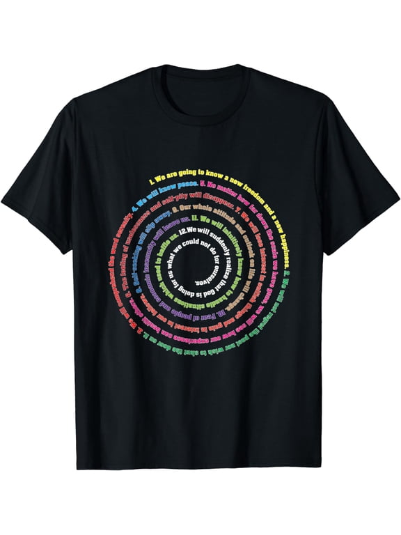 AA 12 Step Recovery T Shirt Definition Of Insanity T-ShirtMen and women, Black T-shirt, size: Extra large S-4XL