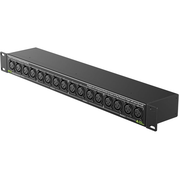 AA AUDIO ACCESSORY AP16 XLR Patchbay, 16-Channel XLR Balanced Patch Bay with 4 Modular Reversible PCB Sections for Easy Connector Reconfiguration, Gold-Plated Contacts, Full-Steel Patch Panel