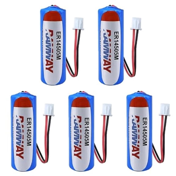 AA Batteries 3.6V ER14505M 2200mAh High-Performance Lithium Battery with Plug 5 Pack