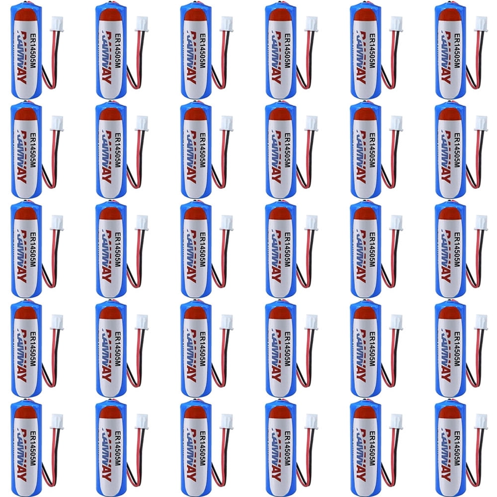 AA Batteries 30-Pack ER14505M 3.6V 2200mAh High-Performance Lithium Battery with 2.54 Plug
