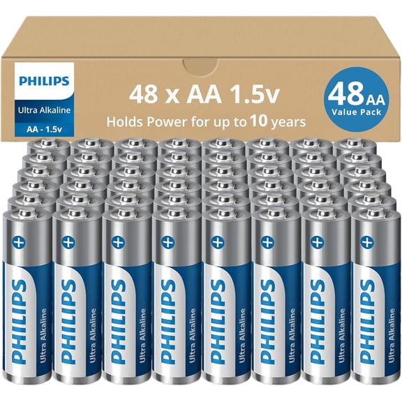 AA Batteries 48 Pack | 1.5v Ultra Alkaline Double A Battery 132% More Power n Industry Standard Long-Lasting 10-Year Shelf Life Ideal for Indoor & Outdoor Use Premium Performance.