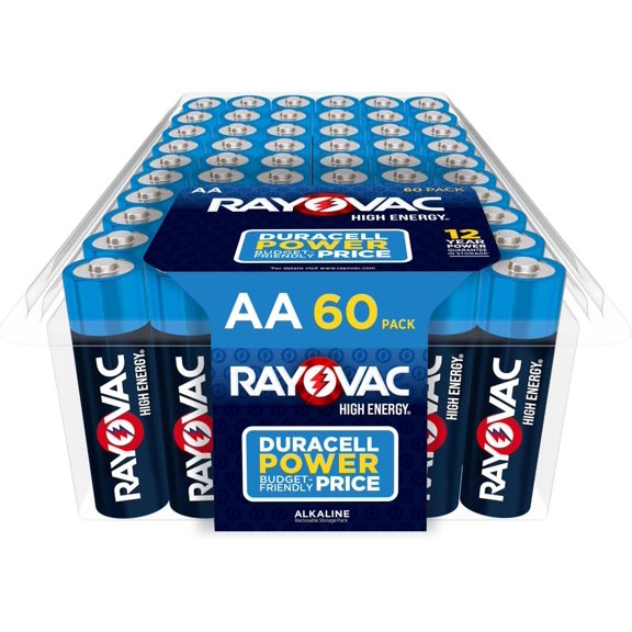 AA Batteries, Double A Battery Alkaline, 60 Count