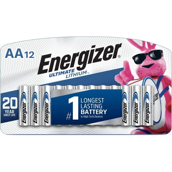 AA Batteries, Ultimate Double A Battery Lithium, 12 Count