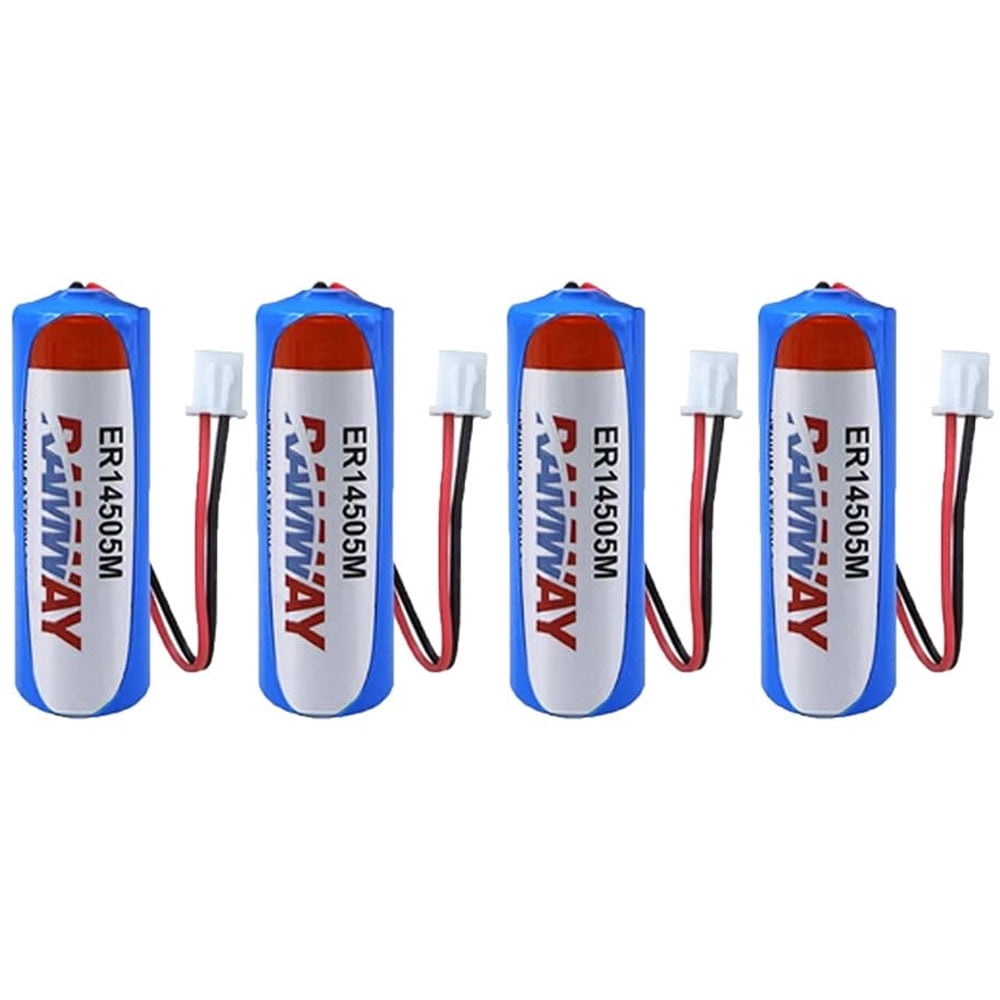 AA Battery 3.6V ER14505M 2200mAh High-Performance Lithium Batteries with Plug 4 Pack