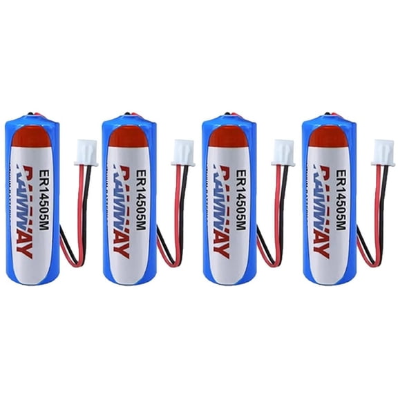 AA Battery 3.6V ER14505M 2200mAh High-Performance Lithium Batteries with Plug 4 Pack