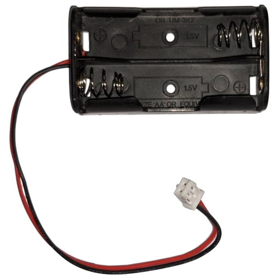AA Battery Holder with JST Connector (Holds 2 AA Batteries), Measures 2.26" 1.25" 0.59", Weighs 0.28 Ounce