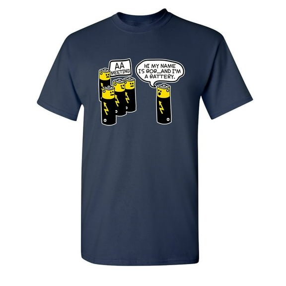AA Battery Meeting Sarcastic Humor Graphic Novelty Funny Tall T Shirt