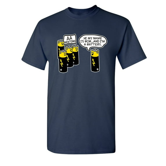AA Battery Meeting Sarcastic Humor Graphic Novelty Funny Youth T Shirt