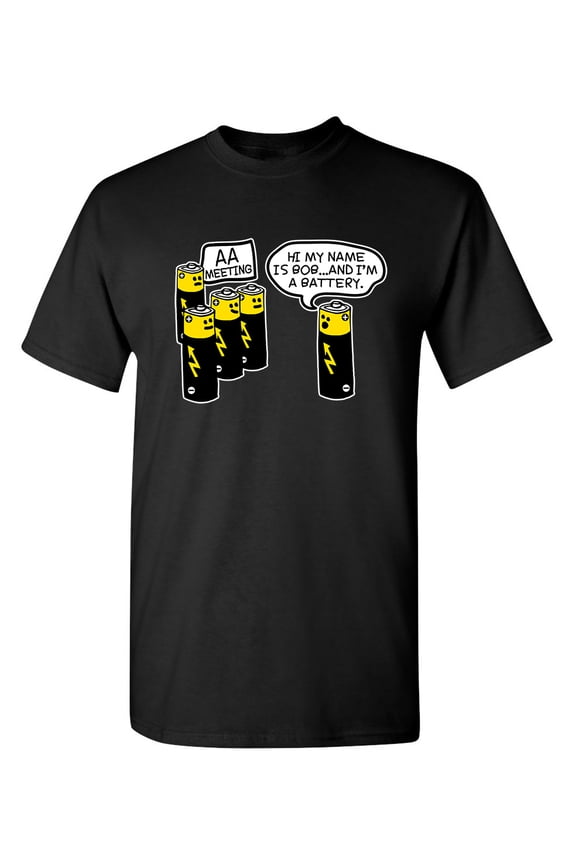 AA Battery Meeting Sarcastic Humor Graphic Novelty Funny Youth T Shirt