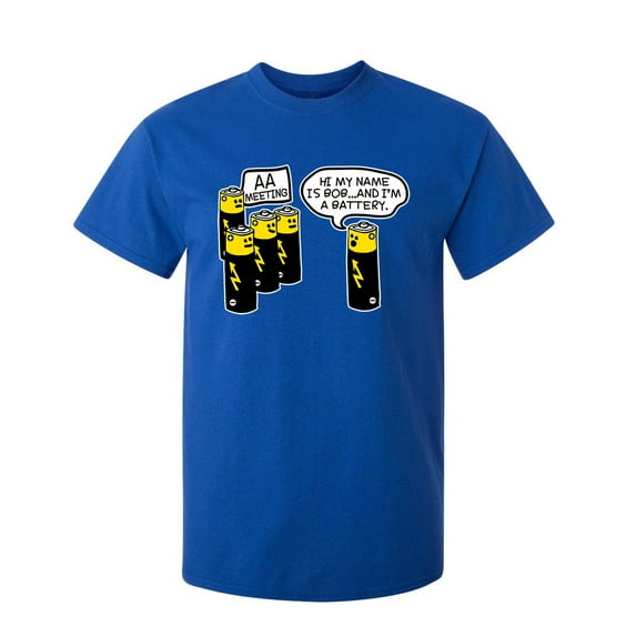 AA Battery Meeting Sarcastic Humor Graphic Novelty Funny Youth T Shirt