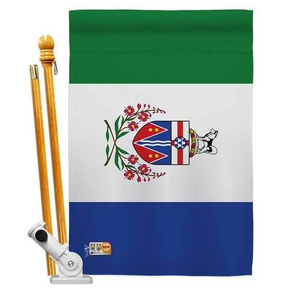 AA-CP-HS-140944-IP-BO-D-US18-AG 28 x 40 in. Yukon Flags of the World Canada Provinces Impressions Decorative Vertical Double Sided House Flag Set & Pole Bracket Hardware Flag Set
