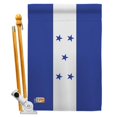 thumbnail image 1 of AA-CY-HS-140104-IP-BO-D-US18-AG 28 x 40 in. Honduras Flags of the World Nationality Impressions Decorative Vertical Double Sided House Flag Set & Pole Bracket Hardware Flag Set, 1 of 1