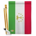 thumbnail image 1 of AA-CY-HS-140229-IP-BO-D-US18-AG 28 x 40 in. Tajikistan Flags of the World Nationality Impressions Decorative Vertical Double Sided House Flag Set & Pole Bracket Hardware Flag Set, 1 of 1