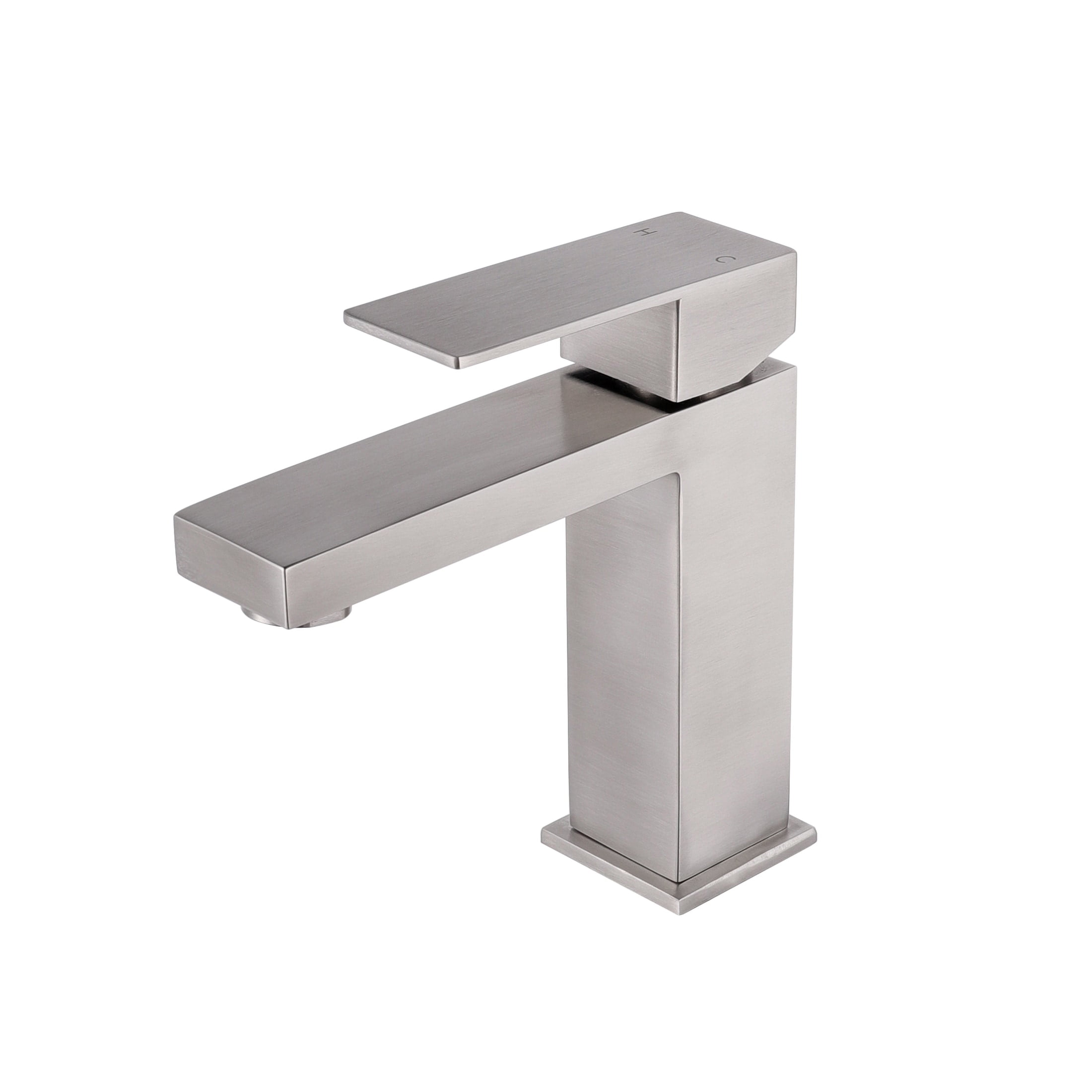 Brushed Nickel Single-Handle Bathroom Faucet with Ceramic Disc