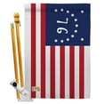 thumbnail image 1 of AA-HS-HS-140703-IP-BO-D-US18-AG 28 x 40 in. Bennington Historic Impressions Decorative Vertical Double Sided House Flag Set & Pole Bracket Hardware Flag Set, 1 of 1