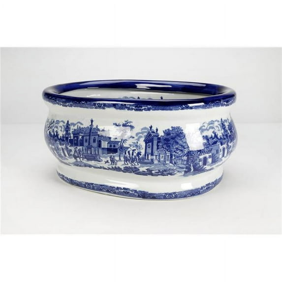 AA Importing AAI Oval Porcelain Planter/Cachepot, Italian Design