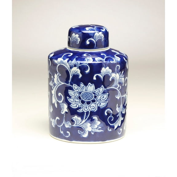 AA Importing 59942 8 inch Blue & White Ginger Jar
