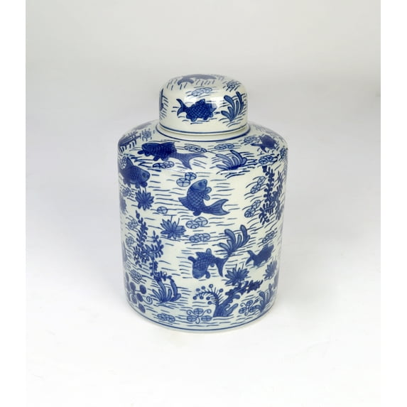 AA Importing 8.5" Jar, Koi Pond Design