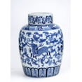 thumbnail image 1 of AA Importing AAI Ginger Jar, Chinoiserie Deer Design, Blue and White, 1 of 1
