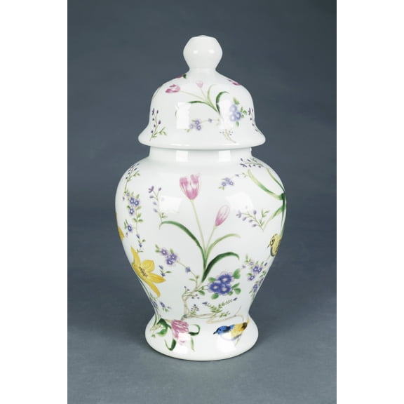 AA Importing Birds and Flowers 14" Ginger Jar with Lid