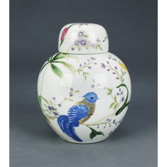AA Importing Birds and Flowers Round  Jar with Lid