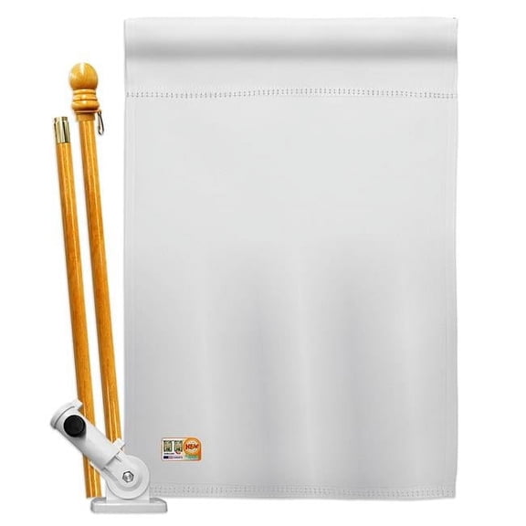 AA-MT-HS-140919-IP-BO-D-US18-AG 28 x 40 in. White Special Occasion Merchant Impressions Decorative Vertical Double Sided House Flag Set & Pole Bracket Hardware Flag Set
