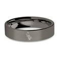 thumbnail image 1 of AA Milne Piglet Laser Engraved Gunmetal Brushed Tungsten Ring, 6mm, Size 6, 1 of 2