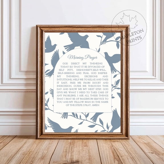 AA Morning Prayer Recovery And Healing Wall Art Unframed Paper Print