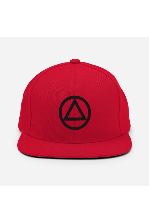 AA NA lg Circle Triangle Black Logo Clean Sober 12-step Recovery Support Gift Modern Snapback Hat (Red)