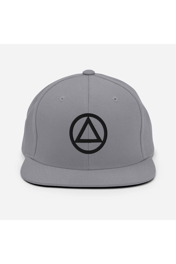 AA NA lg Circle Triangle Black Logo Clean Sober 12-step Recovery Support Gift Modern Snapback Hat (Silver)