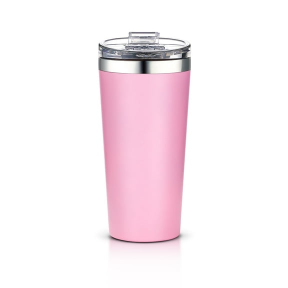 AA Products 16oz Tumbler-Vacuum Insulated Double-Walled 18/8 Stainless Steel Travel Coffee Mug For Cars, Home,Office,School-Pink
