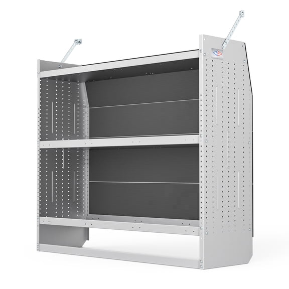 AA Products Model SH-4605-T3 Steel Low/ Mid/ High Roof Van Shelving Storage System Fits Transit, GM, NV, Promaster, Sprinter and Metris, Contoured Shelving Unit, 52" W x 46" H x 16" D