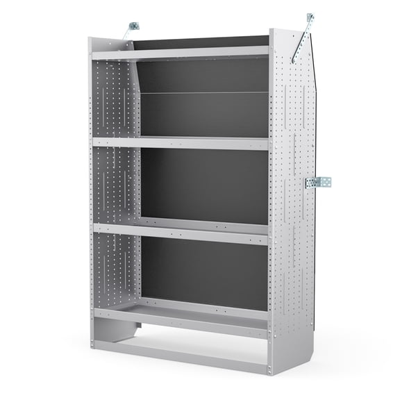 AA Products Model SH-6204 Steel Mid/High Roof Van Shelving Storage System Fits Transit, ProMaster and Sprinter, 4 Tiers Van Shelving Units, 42''W x 62''H x 16''D