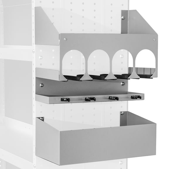 AA Products P-SH-Power Tool Organizer Wall Mount Designed for 16''D Van Shelving Storage, Three Layer 13" W Steel Power Tool Charging Station Organizer