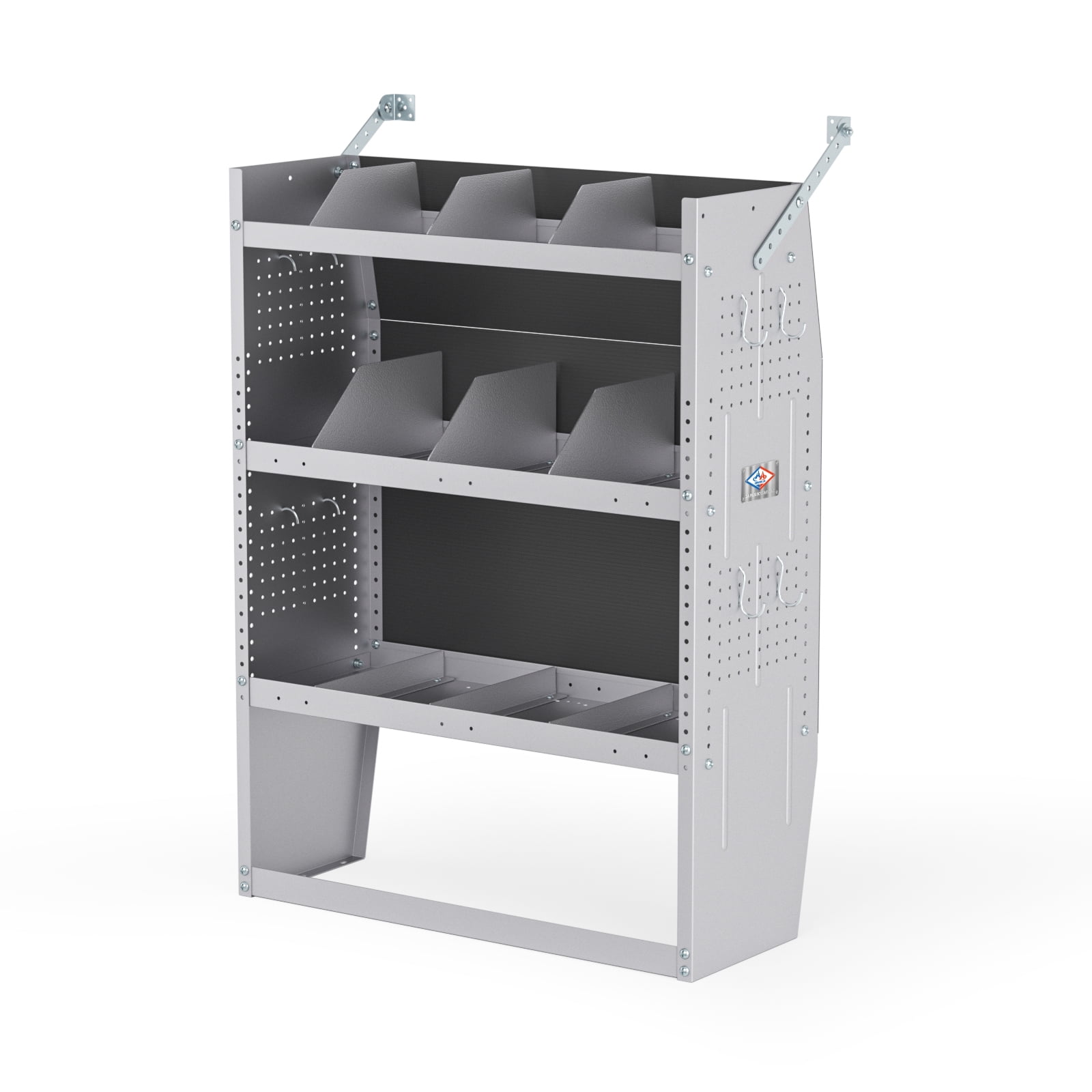 AA Products SH-4303 Automotive Steel Van Shelving Storage System 32" W x 43" H x 13" D, Grey