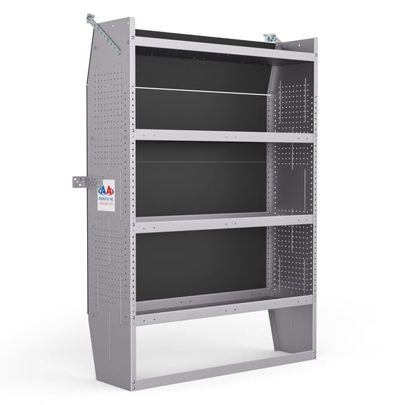 AA Products SH-6004 Steel Mid/ High Roof Van Shelving Storage System Fits Transit, NV, Promaster and Sprinter, Van Shelving Units, 42''W x 60''H x 13''D