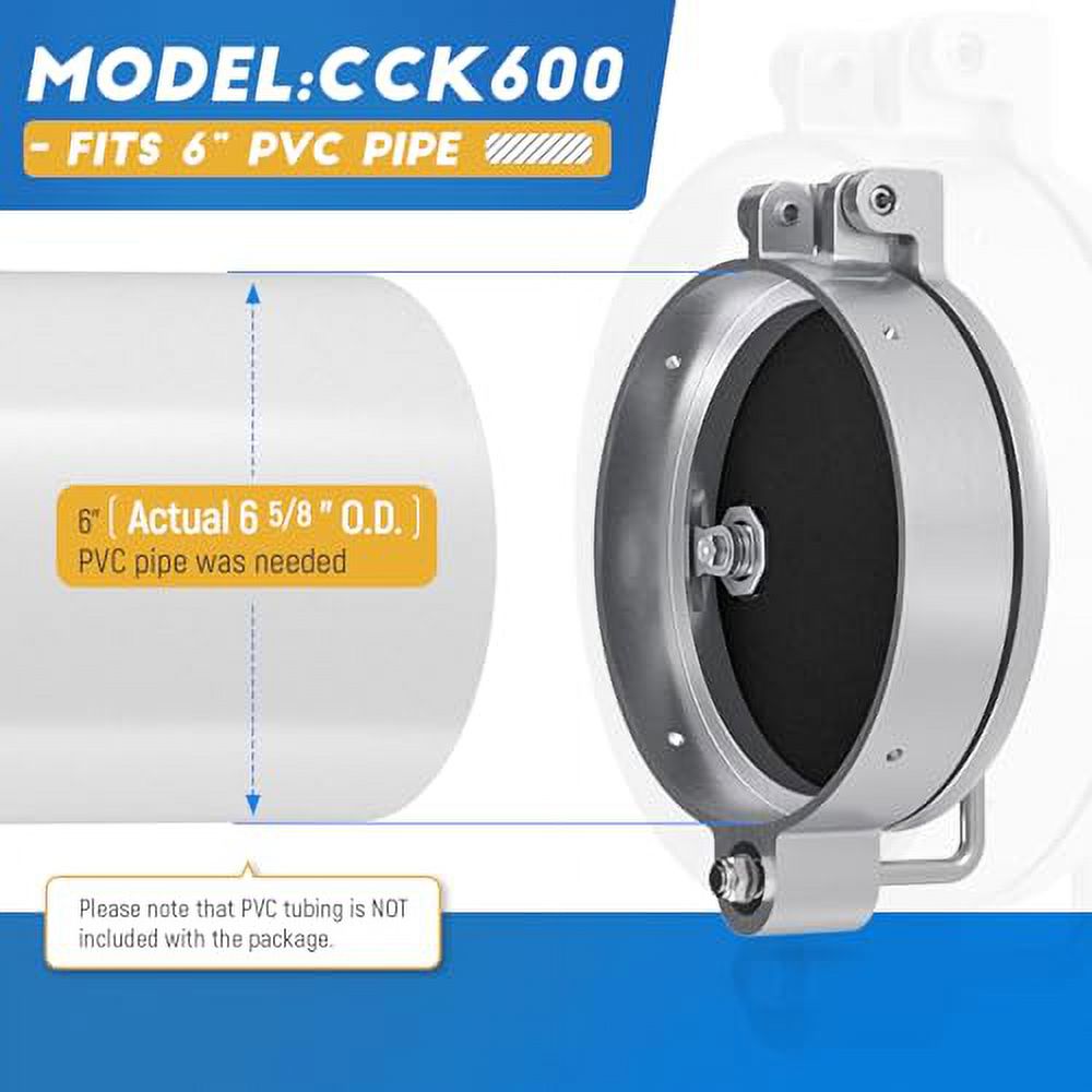 AA Products Universal Conduit Carrier Kit Fit 6" PVC Pipe, No Drilling Required, Black