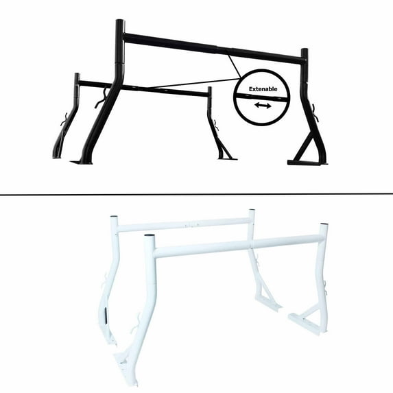 AA-Racks 800 Lb 2 Bar Pick-up Truck Utility Ladder Rack Matte Black (X35-BLK)