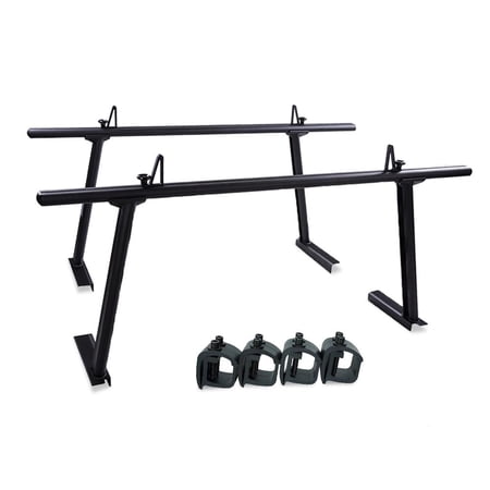 AA-Racks APX25 Extendable Aluminum Pickup Truck Ladder Rack, No Drilling, Black, 800 lbs Capacity