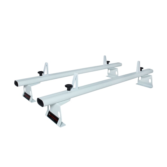 AA-Racks Model ADX32-C Aluminum 2 Bar (60") Universal Drilling Truck Camper Roof Rack with Ladder Stopper Gloss White (ADX32-C-60(2)-WHT)