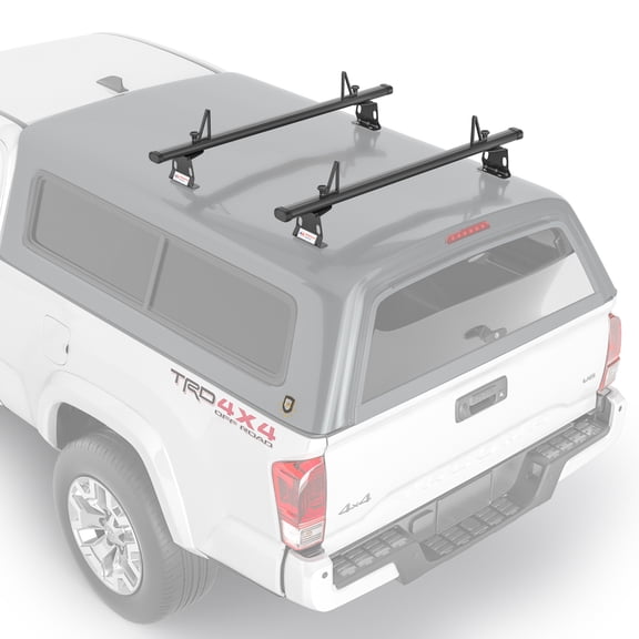 AA-Racks Model ADX32-C Aluminum 2 Bar (60") Universal Drilling Truck Camper Roof Rack with Ladder Stopper Sandy Black