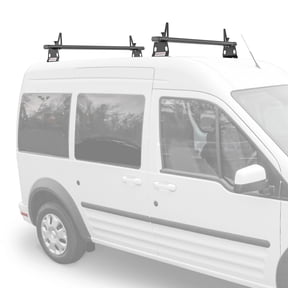 AA-Racks Model ADX32-TR Aluminum 2 Bar (60") Utility Drilling Van Roof Rack System with Ladder Stopper Gloss White, Fits: Transit Connect 2008-13 (ADX32-60(2)-WHT-TR)